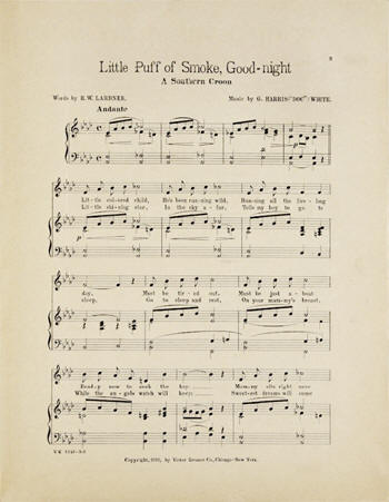 "Little Puff of Smoke Goodnight" A Southern Croon Sheet Music