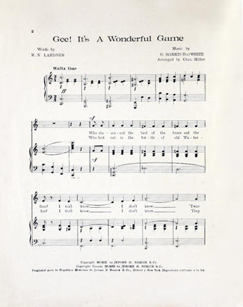 "Gee! It's a wonderful game" Sheet Music