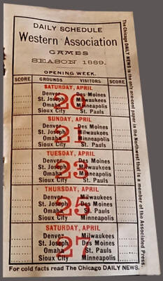 1889 Western League Schedule