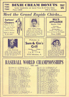 1952 AAGPBL Grand Rapids Chicks Score Book