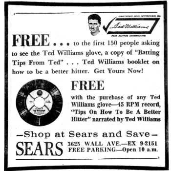 1962 Batting Tips From Ted  - How To Be A Better Hitter by Ted Williams Sears 