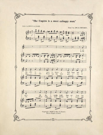 "The Umpire is the Most Unhappy Man" Sheet Musicc