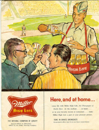 1957 Milwaukee Braves Scorecard Back Page