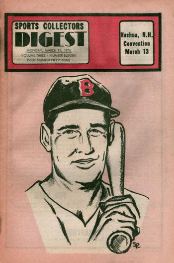 1976 Sports Collectors Digest Ted Williams Cover