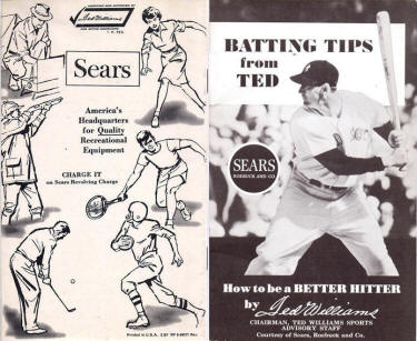 Batting Tips From Ted  - How To Be A Better Hitter by Ted Williams Sears Premium Booklet