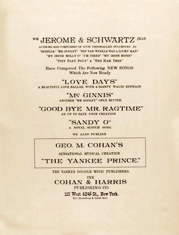 "Take Your Girl to the Ball Game" Sheet Music Back
