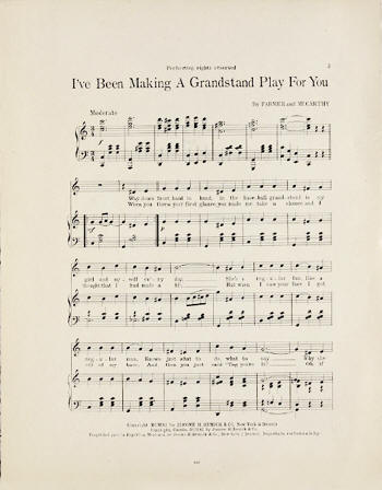 1911 Ive Been Making a Grandstand Play for You  Sheet Music