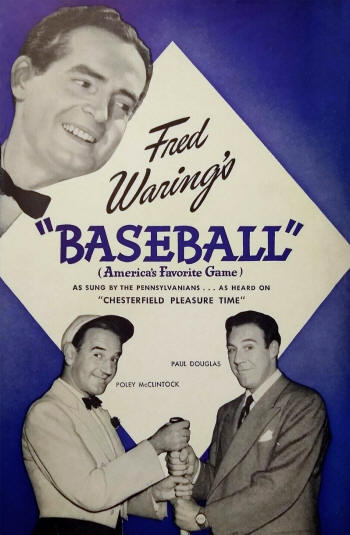 Fred Waring's "Baseball (America's Favorite Game)" 1939 Chesterfield Cigarettes Sheet Music