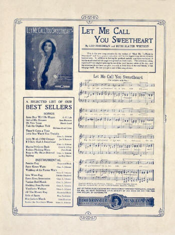  "Come On to the Baseball Game"  1911 Sheet Music Back