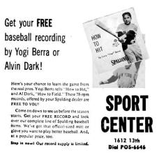 1956 Spalding Baseball Recordings Newspaper ad