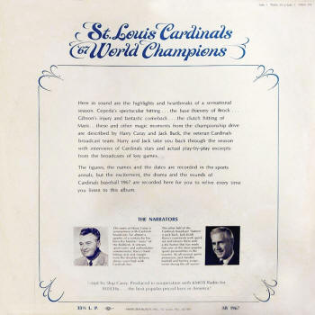 "The Cardinals '67" back cover