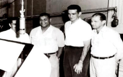  Phil Rizzuto, Tommy Henrich, Ralph Branca, and Roy Campanella