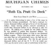 Excerpt from a December 1920 edition of the Michigan Chimes