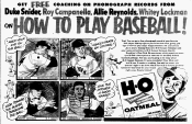 1954 H-O Oatmeal Premium Baseball Records