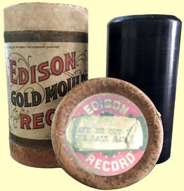 "Take Me Out to the Ball Game" Edison Gold Moulded Record Cylinder 