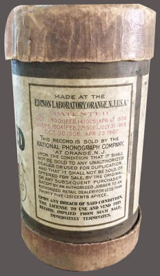 National Phonograph Company Record Cylinder