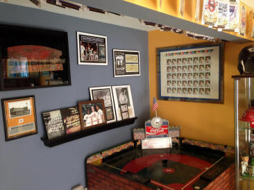 baseball memorabilia display room