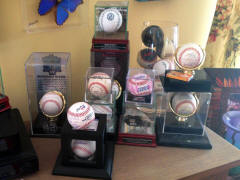 Autograph baseballs display room