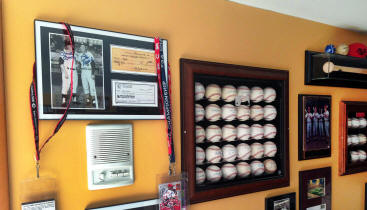 Cincinnati Reds baseball memorabilia Collection display