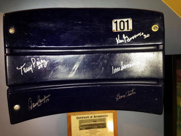 Cincinnati Reds autographed seat back collection display