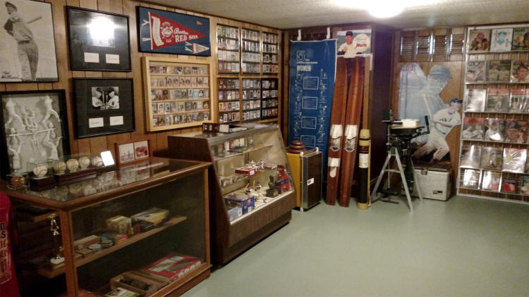 Ted Williams baseball memorabilia collection display room