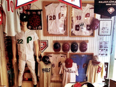 Philadelphia Phillies Baseball Collectibles Memorabilia Display