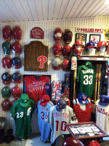 Phillies Baseball Collectibles & Memorabilia Display Room