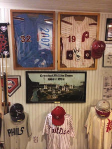 Phillies Jersey's Memorabilia display