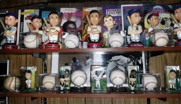 Bobble Head baseball collectibles display