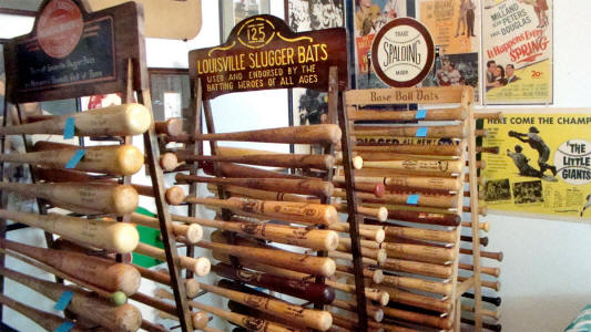 Spalding Baseball Bat Rack display room