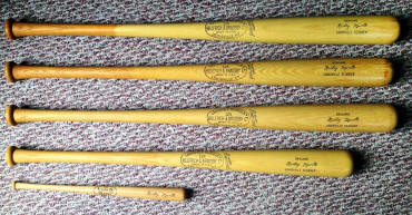 Mickey Mantle baseball bat collection display