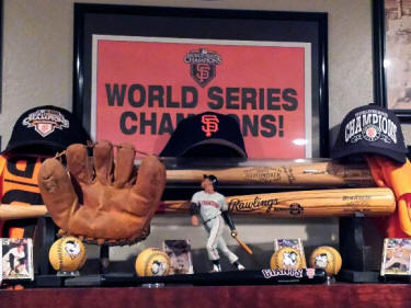 Giant's baseball memorabilia Collectors Showcase room
