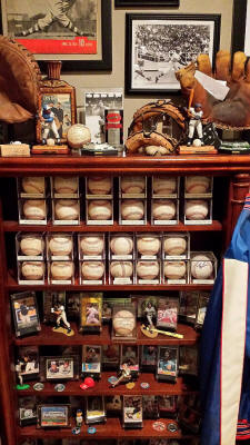 Vintage baseball collectible displat room