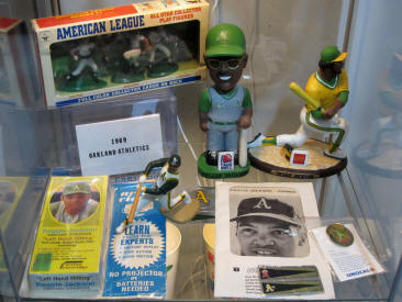 Reggie Jackson Baseball Memorabilia display case
