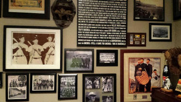 Vintage baseball collectible wall display room