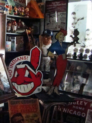 Vintage baseball memorabilia collectors Showcase room