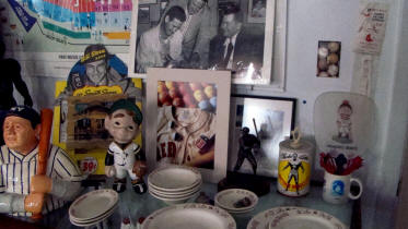 Vintage Baseball collectibles memorabilia room display