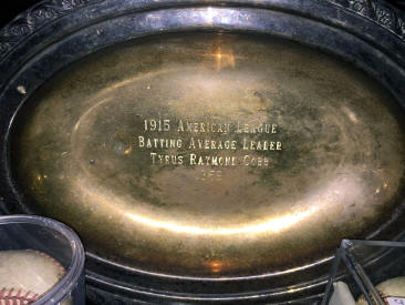 1915 AL Batting Champ Ty Cobb collection display