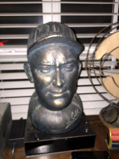 Ty Cobb bust baseball memorabilia collection display room