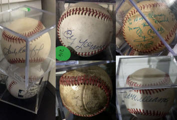 Autographed baseball collection display room
