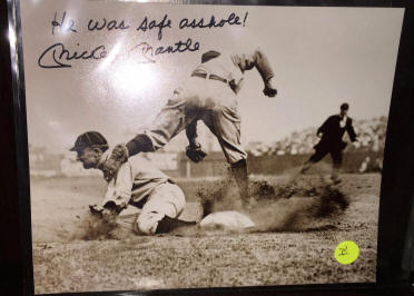 Mickey Mantle autographed Ty Cobb photo