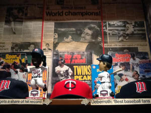 Twins baseball collectible display room