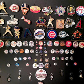 Basebal pin Collection display room