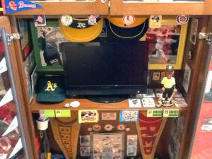 Baseball collectibles display room