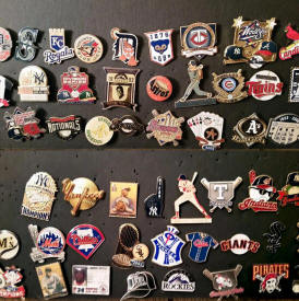 Pin back button collection display 