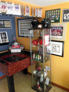 Baseball memorabilia display room