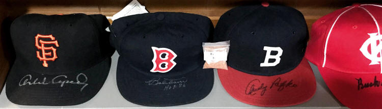 Autographed Baseball Cap Collection display