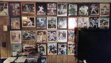 Wall of framesbaseball photo display 