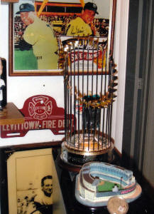 Baseball memorabilia display room