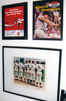 Yankees baseball memorabilia collection display room